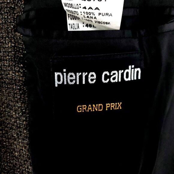 Pierre Cardin Wool Tweed 2 Button Sport Coat 42R Black Green‎ Check Spec - Picture 7 of 10